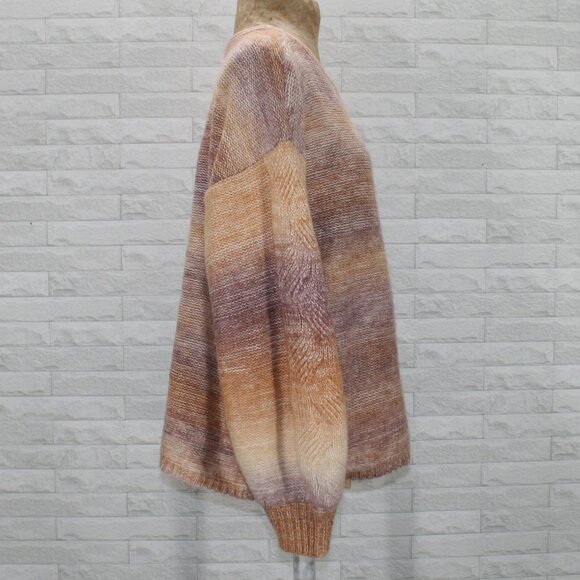 LC LAUREN CONRAD Sweater Ombre Cable Knit Sleeve Oversized Marled Fall X-Large - Picture 2 of 12